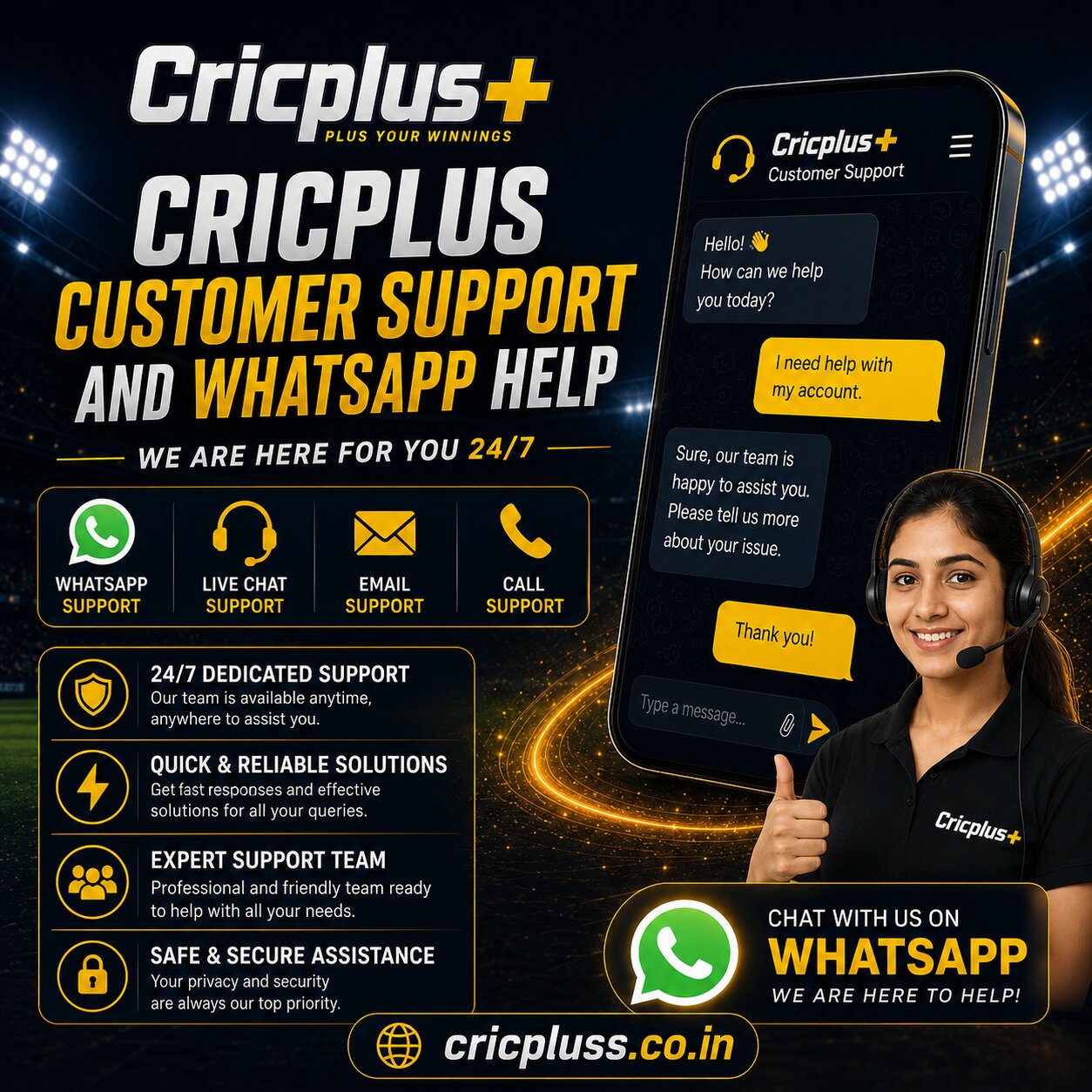 Cricplus Customer Support and WhatsApp Help