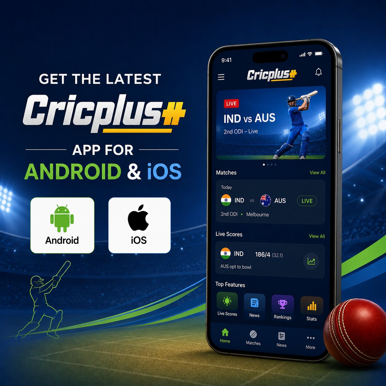 Cricplus app on Android and iOS smartphone