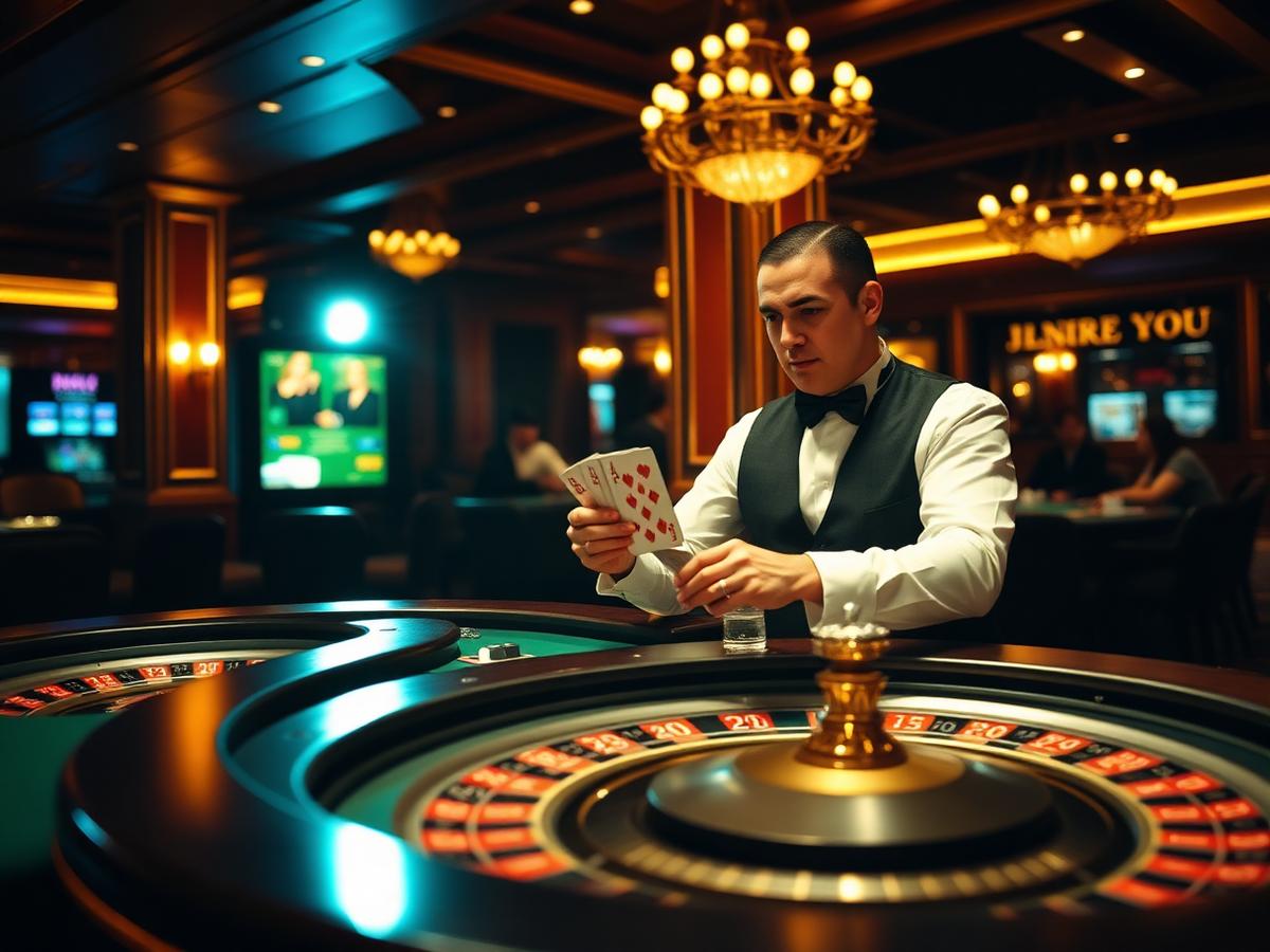 Cricplus live casino dealer at roulette table