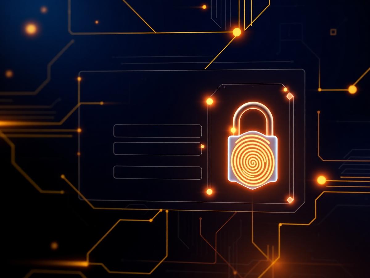 Cybersecurity Shield with Fingerprint Lock