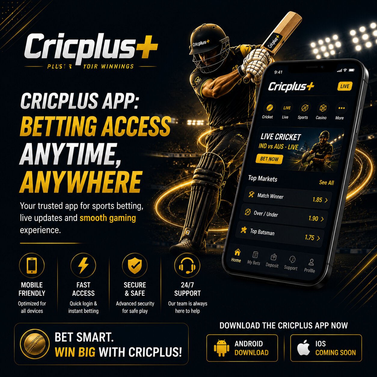 Cricplus App: Betting Access Anytime, Anywhere