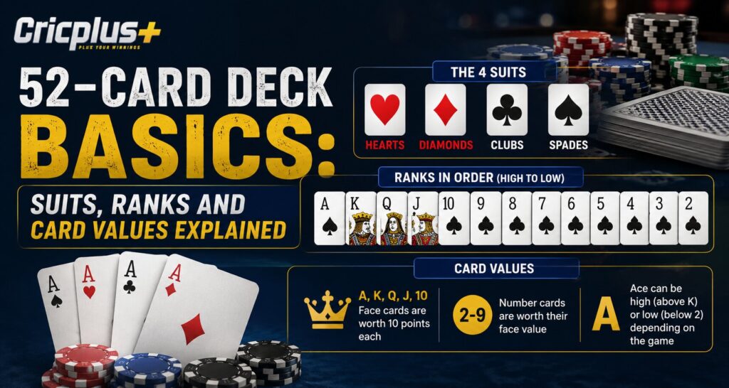 52-Card Deck Basics: Suits, Ranks and Card Values Explained