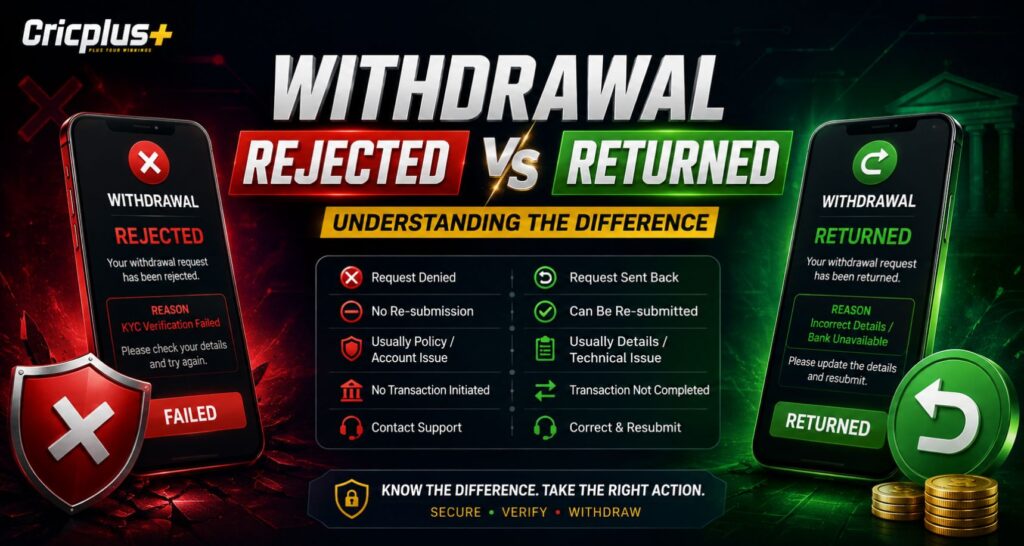 Withdrawal Rejected vs Withdrawal Returned: Understanding the Difference