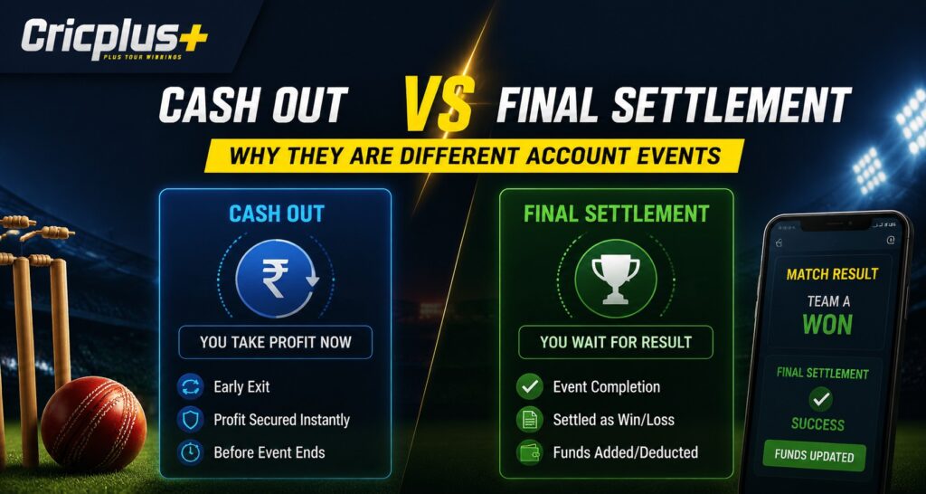 Cricplus: Cash Out vs Final Settlement | Why They Are Different Account Events