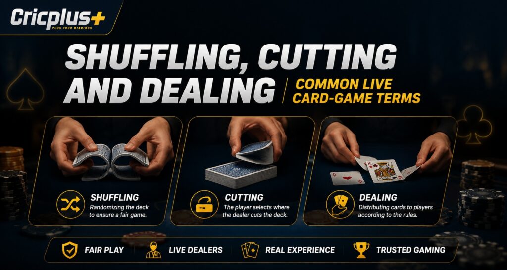 Cricplus: Shuffling, Cutting and Dealing | Common Live Card-Game Terms